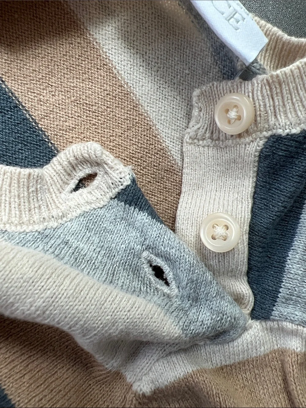 The Children's Place | Baby Striped Knit Sweater Beige, Navy & Gray Size 6-9 M
